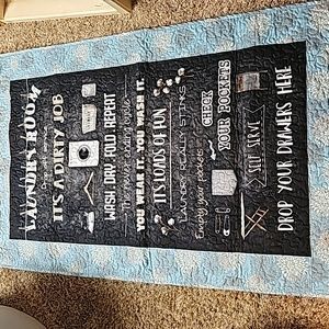 Quilted laundry sign- hand and machine quilted